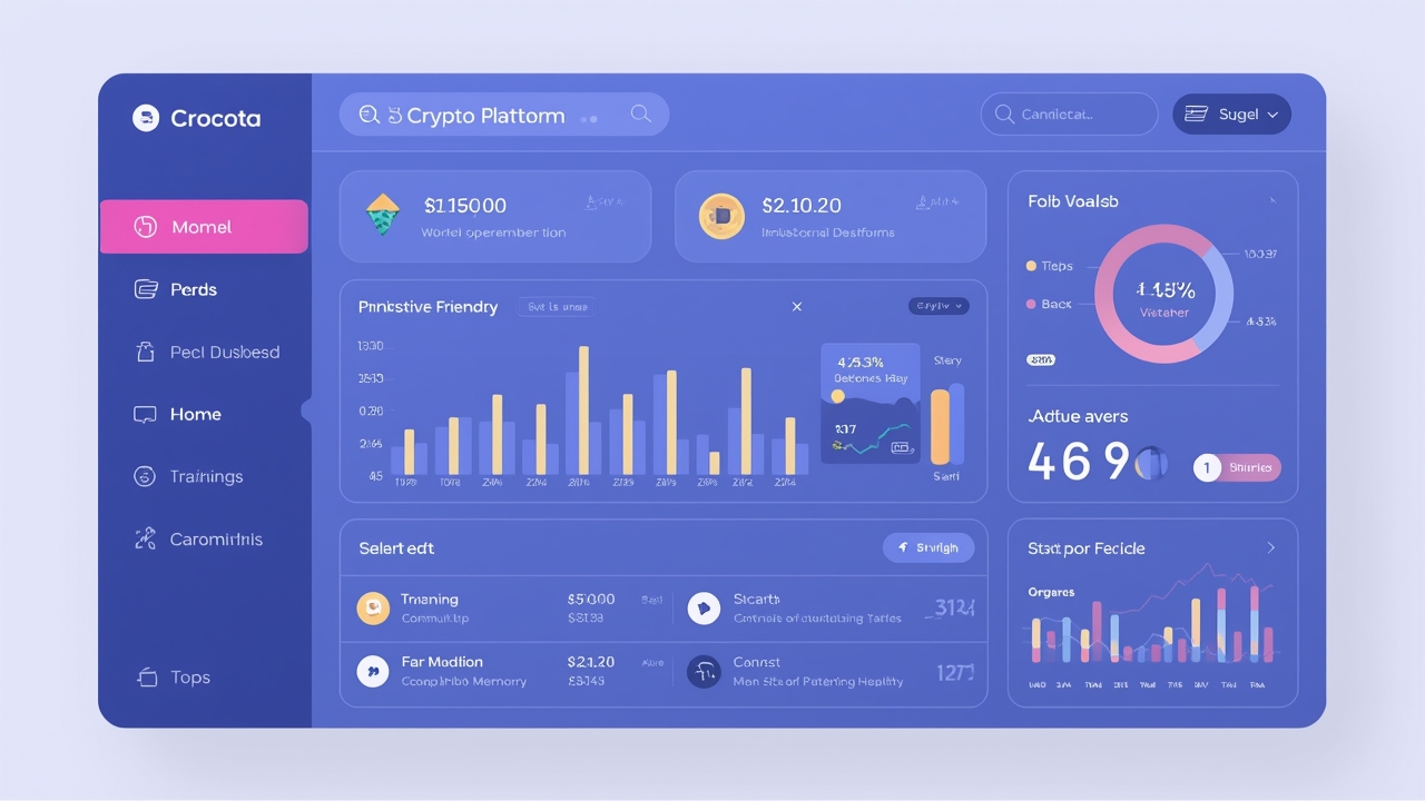 Modern crypto platform interface illustration