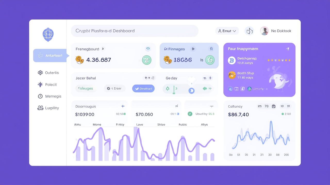 Modern crypto platform interface illustration