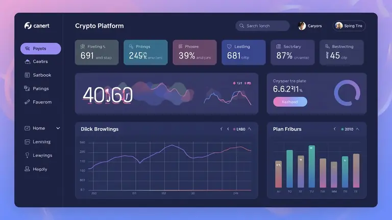 Modern crypto platform interface illustration