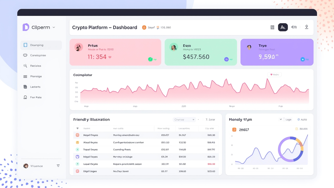 Modern crypto platform interface illustration