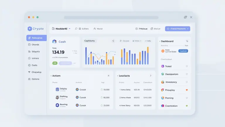 Modern crypto platform interface illustration