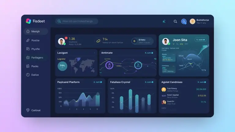 Modern crypto platform interface illustration