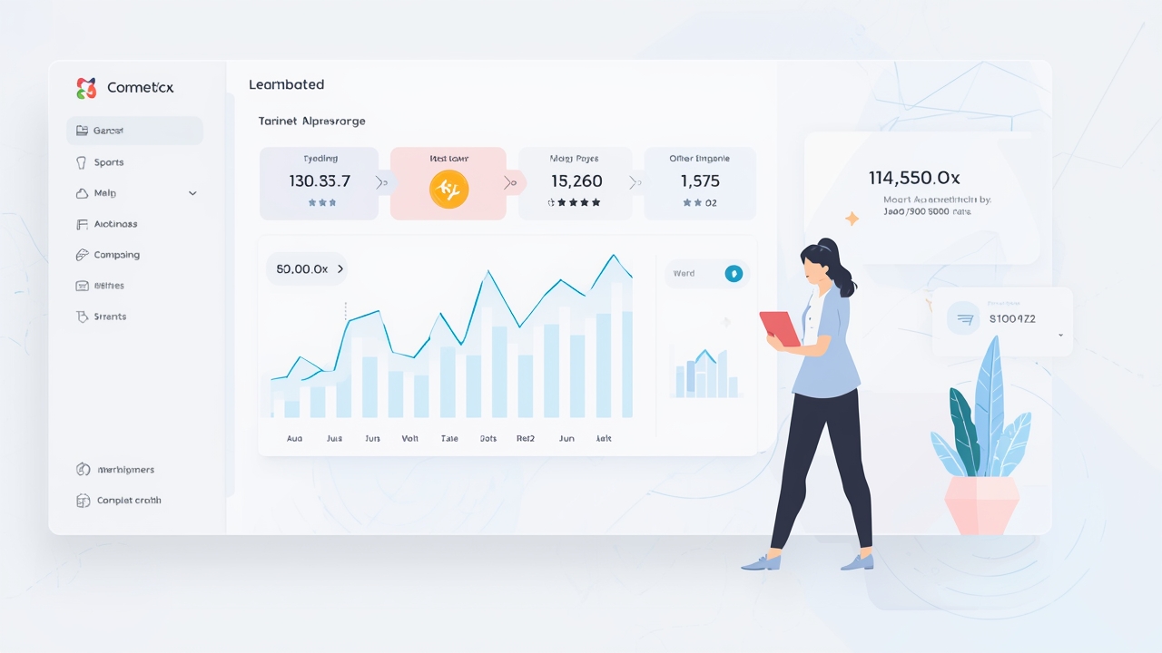 Modern crypto platform interface illustration