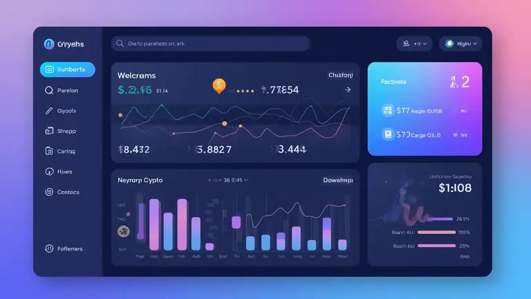 Modern crypto platform interface illustration