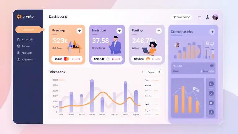 Modern crypto platform interface illustration