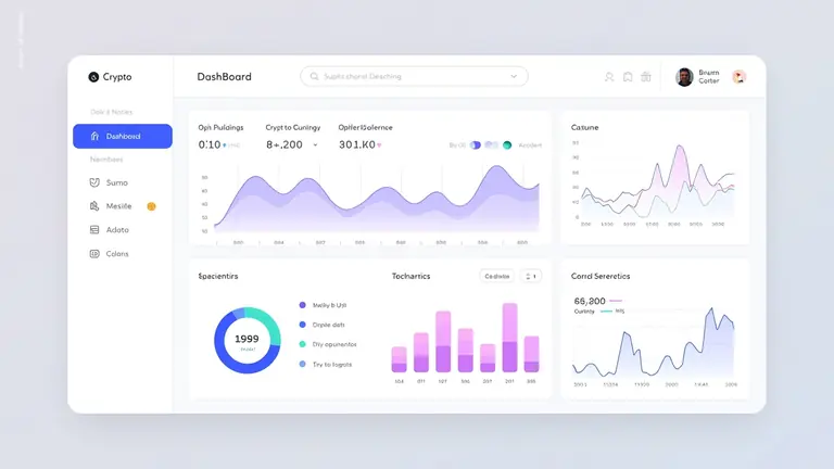 Modern crypto platform interface illustration