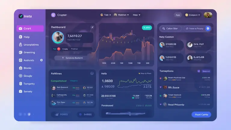 Modern crypto platform interface illustration
