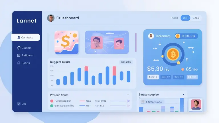 Modern crypto platform interface illustration