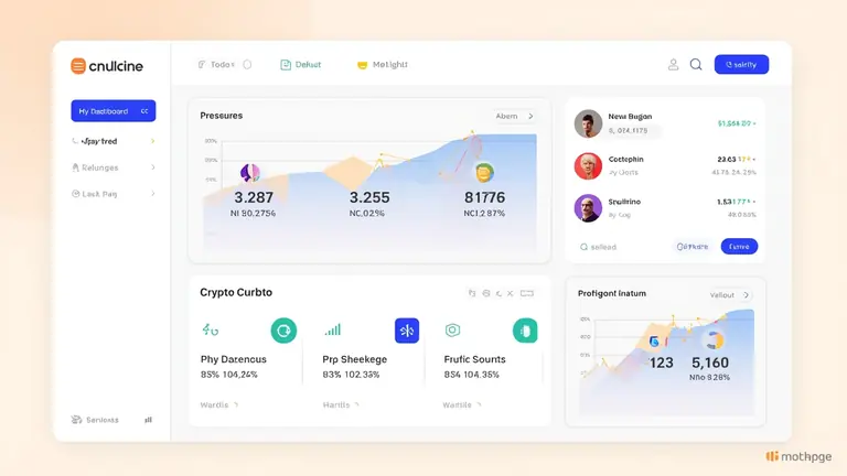 Modern crypto platform interface illustration