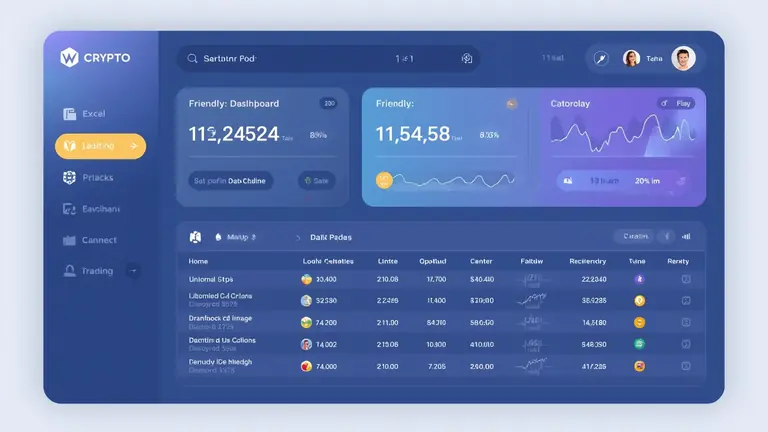 Modern crypto platform interface illustration