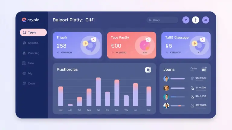 Modern crypto platform interface illustration