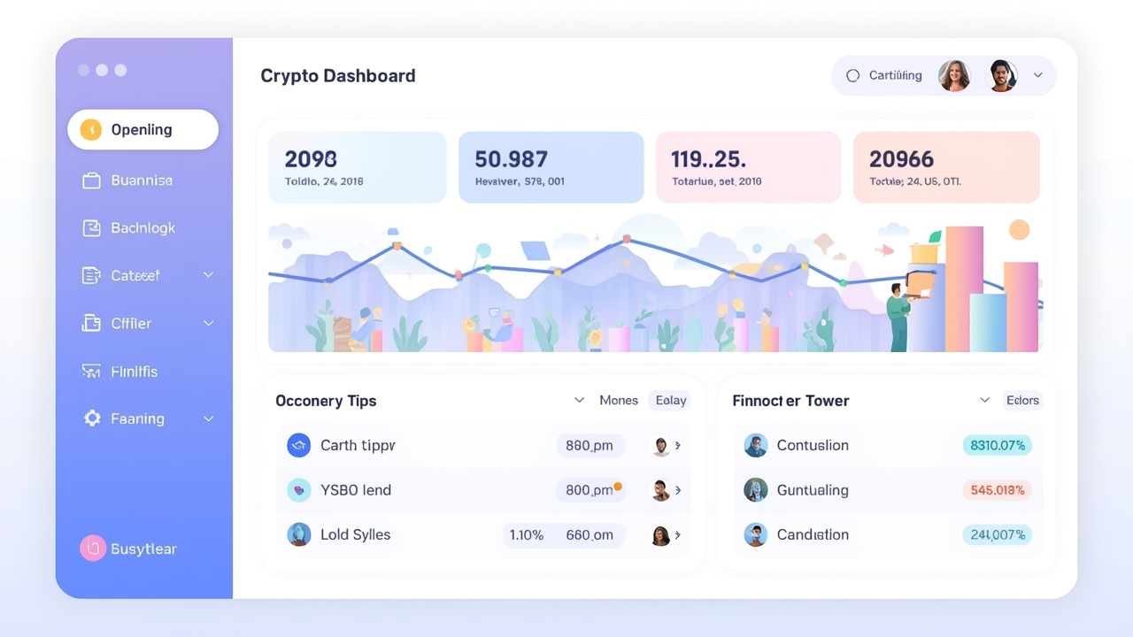 Modern crypto platform interface illustration