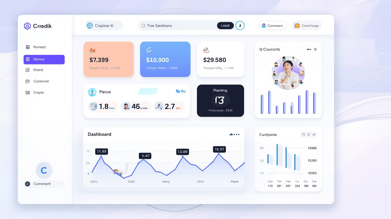 Modern crypto platform interface illustration