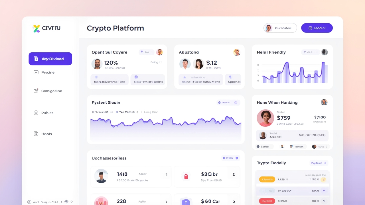 Modern crypto platform interface illustration