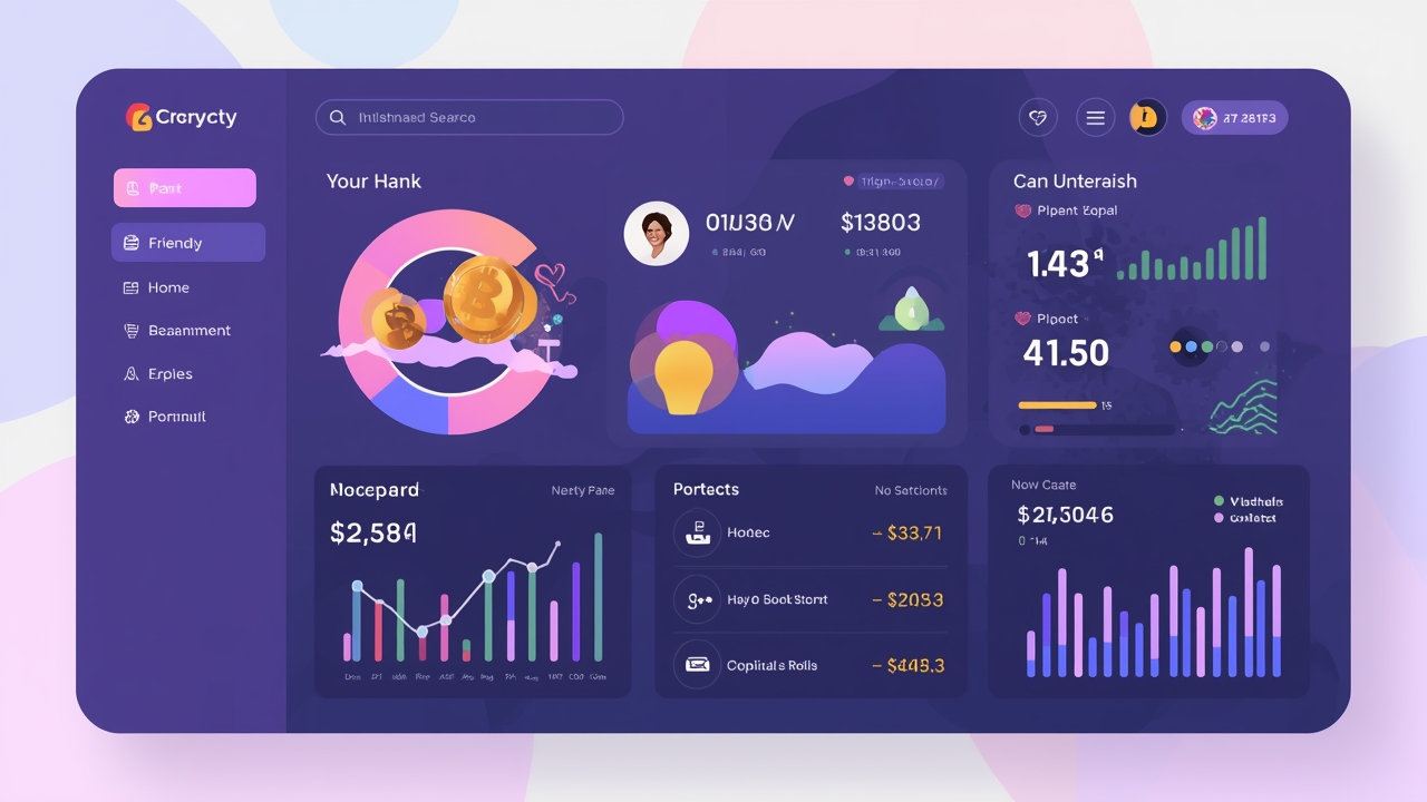 Modern crypto platform interface illustration