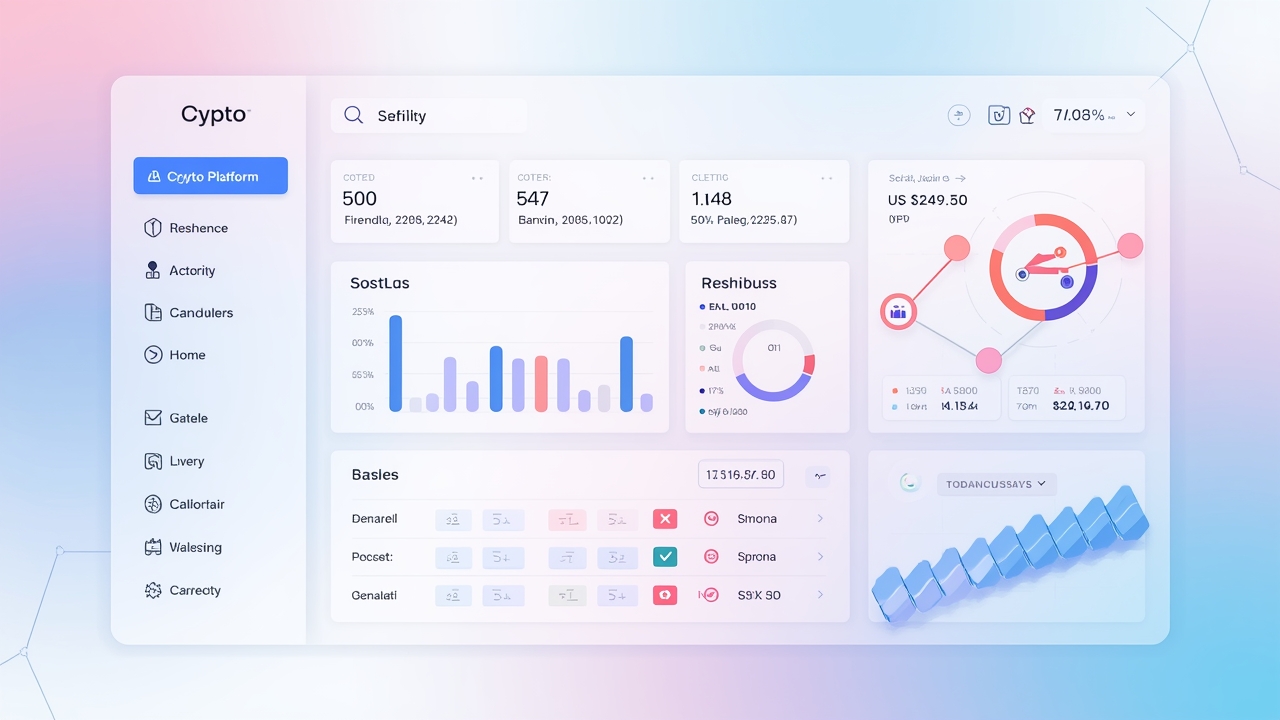 Modern crypto platform interface illustration