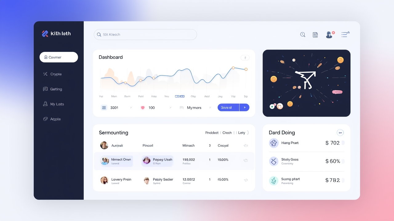 Modern crypto platform interface illustration